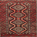 Square Traditional Saffron Red Persian Rug, tr814