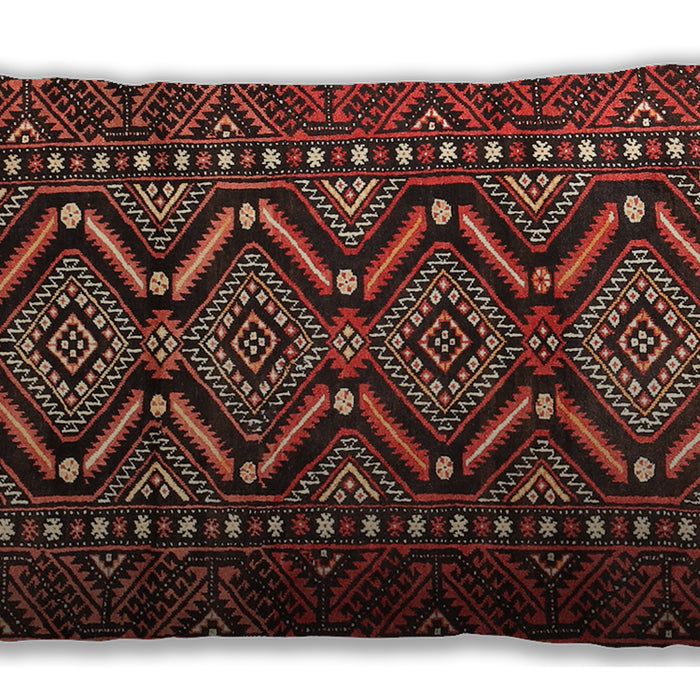 Traditional Classic Rectangular Saffron Red Lumbar Throw Pillow, 13 inch by 19 inch, lbtr814
