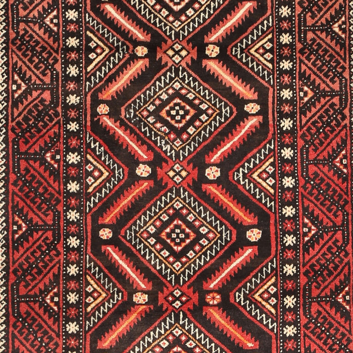 Machine Washable Traditional Saffron Red Rug, wshtr814