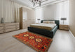 Machine Washable Traditional Tomato Red Rug in a Bedroom, wshtr816