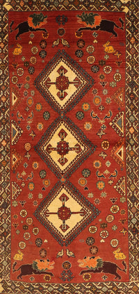 Machine Washable Traditional Tomato Red Rug, wshtr816