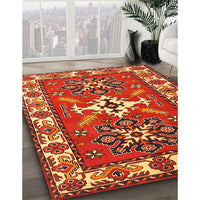 Traditional Red Geometric Rug, tr818