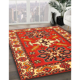 Traditional Red Geometric Rug in Family Room, tr818
