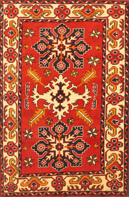Machine Washable Traditional Red Rug, wshtr818