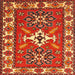 Square Traditional Red Geometric Rug, tr818