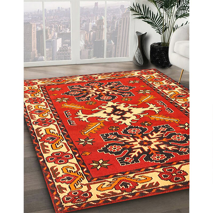 Machine Washable Traditional Red Rug in a Family Room, wshtr818