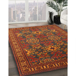 Traditional Light Brown Persian Rug in Family Room, tr819