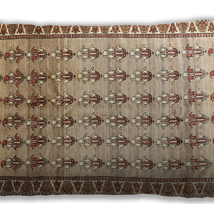 Traditional Classic Rectangular Brown Gold Lumbar Throw Pillow, 13 inch by 19 inch, lbtr821