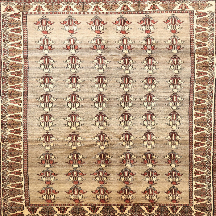 Square Traditional Brown Gold Persian Rug, tr821