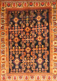 Machine Washable Traditional Orange Rug, wshtr823