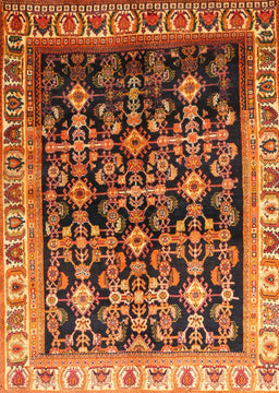 Machine Washable Traditional Orange Rug, wshtr823