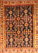 Machine Washable Traditional Orange Rug, wshtr823