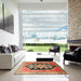 Square Machine Washable Traditional Sand Brown Rug in a Living Room, wshtr824