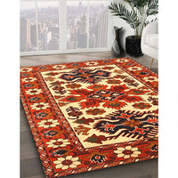 Traditional Sand Brown Persian Rug, tr825