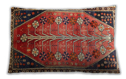 Traditional Classic Rectangular Tomato Red Lumbar Throw Pillow, 13 inch by 19 inch, lbtr826