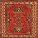 Square Traditional Light Brown Geometric Rug, tr827