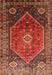 Machine Washable Traditional Tomato Red Rug, wshtr829