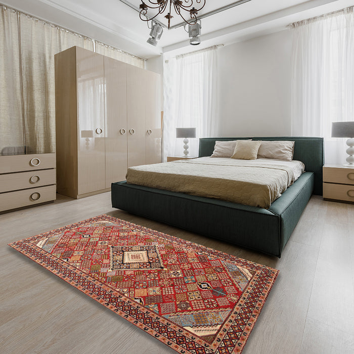 Traditional Red Persian Rug in a Bedroom, tr82