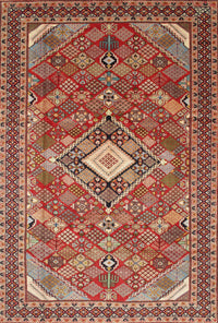 Machine Washable Traditional Tomato Red Rug, wshtr82