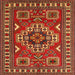 Round Machine Washable Traditional Red Rug, wshtr830