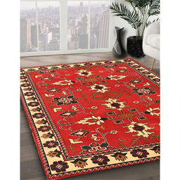 Traditional Red Persian Rug in Family Room, tr836