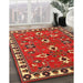 Traditional Red Persian Rug in Family Room, tr836