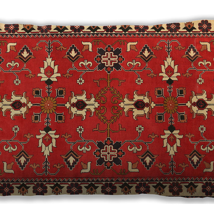 Traditional Classic Rectangular Red Lumbar Throw Pillow, 13 inch by 19 inch, lbtr836