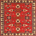 Round Machine Washable Traditional Red Rug, wshtr836