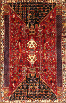 Machine Washable Traditional Tomato Red Rug, wshtr837