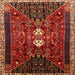 Round Machine Washable Traditional Tomato Red Rug, wshtr837