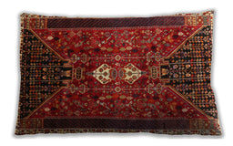 Traditional Classic Rectangular Tomato Red Lumbar Throw Pillow, 13 inch by 19 inch, lbtr837