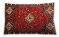 Traditional Classic Rectangular Red Lumbar Throw Pillow, 13 inch by 19 inch, lbtr838