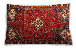 Traditional Classic Rectangular Red Lumbar Throw Pillow, 13 inch by 19 inch, lbtr838