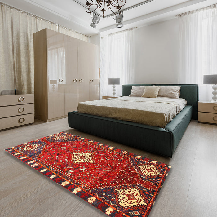 Traditional Red Persian Rug in a Bedroom, tr838