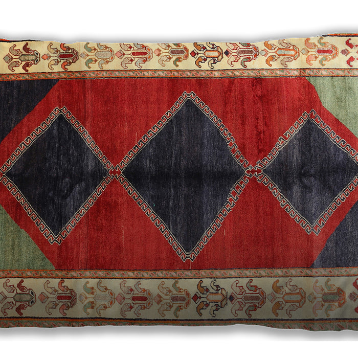 Traditional Classic Rectangular Fire Brick Red Lumbar Throw Pillow, 13 inch by 19 inch, lbtr839