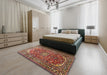 Machine Washable Traditional Saffron Red Rug in a Bedroom, wshtr840