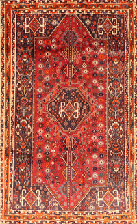 Machine Washable Traditional Red Rug, wshtr841