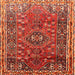 Round Machine Washable Traditional Red Rug, wshtr841