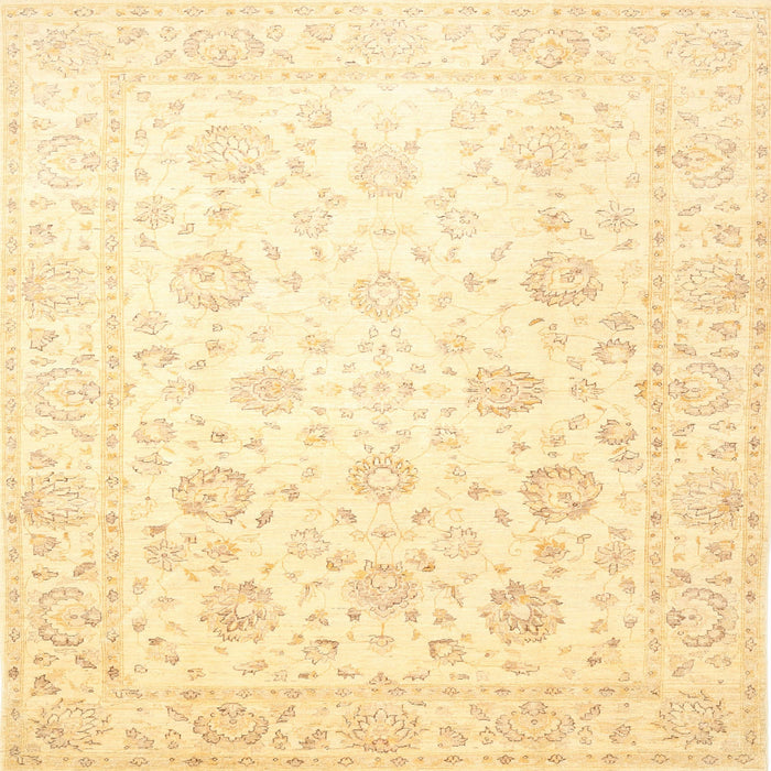 Square Traditional Mustard Yellow Oriental Rug, tr842