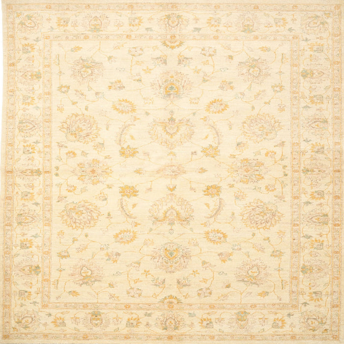Square Traditional Golden Blonde Gold Oriental Rug, tr844