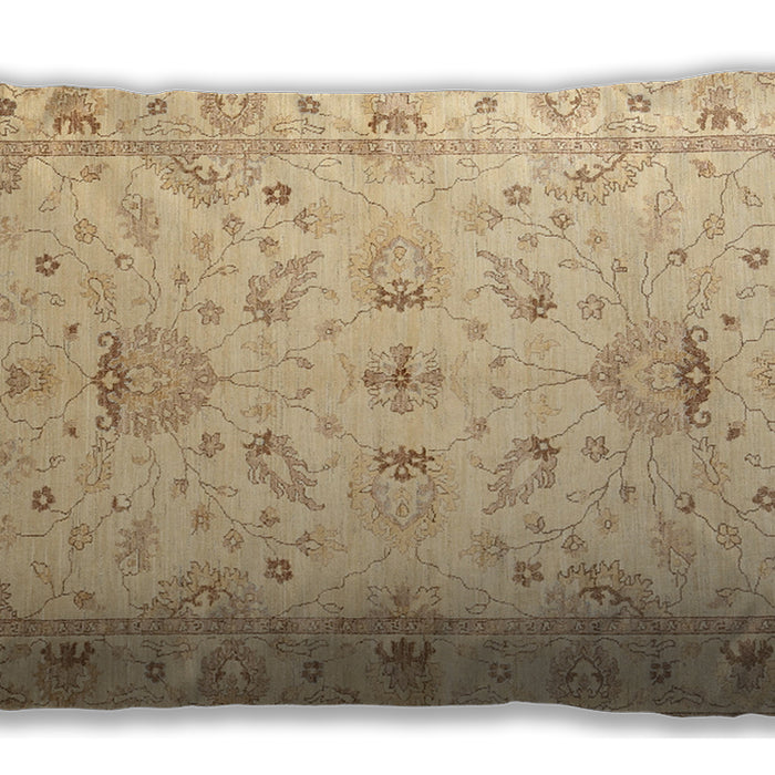 Traditional Classic Rectangular Brown Gold Lumbar Throw Pillow, 13 inch by 19 inch, lbtr845