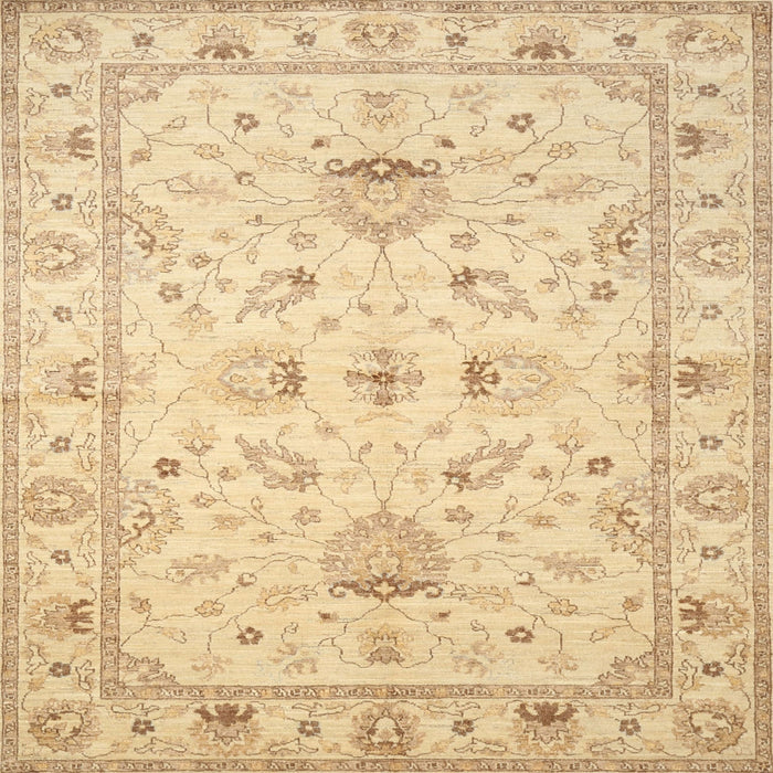 Square Traditional Brown Gold Oriental Rug, tr845