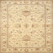 Square Traditional Brown Gold Oriental Rug, tr845