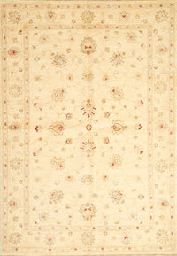 Machine Washable Traditional Sun Yellow Rug, wshtr846