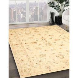 Machine Washable Traditional Sun Yellow Rug in a Family Room, wshtr846