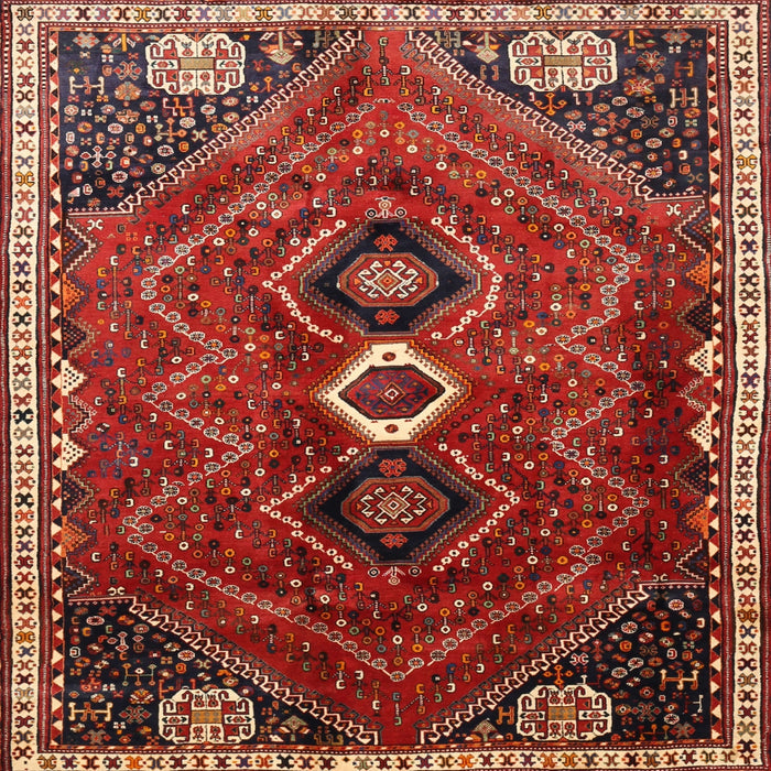 Square Traditional Rust Pink Persian Rug, tr849