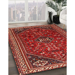 Machine Washable Traditional Rust Pink Rug in a Family Room, wshtr851