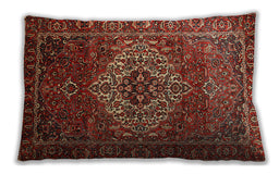 Traditional Classic Rectangular Tomato Red Lumbar Throw Pillow, 13 inch by 19 inch, lbtr852