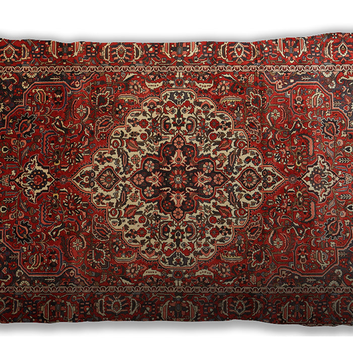 Traditional Classic Rectangular Tomato Red Lumbar Throw Pillow, 13 inch by 19 inch, lbtr852