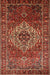 Machine Washable Traditional Tomato Red Rug, wshtr852